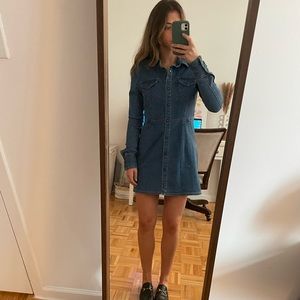 Free people button-down denim mini dress